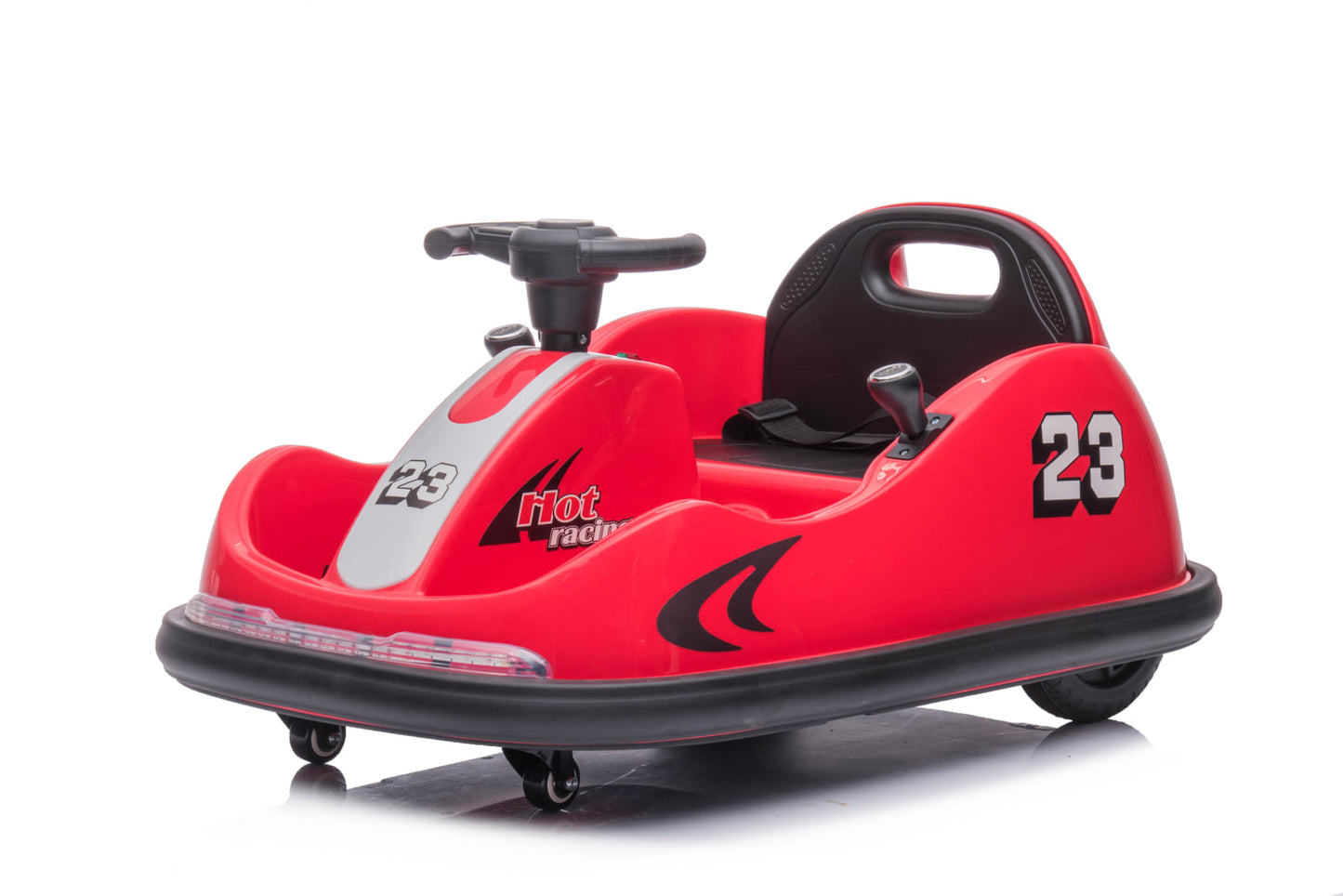 Kids 12V Electric 360° Drift Bumper Cars with Lights - Red