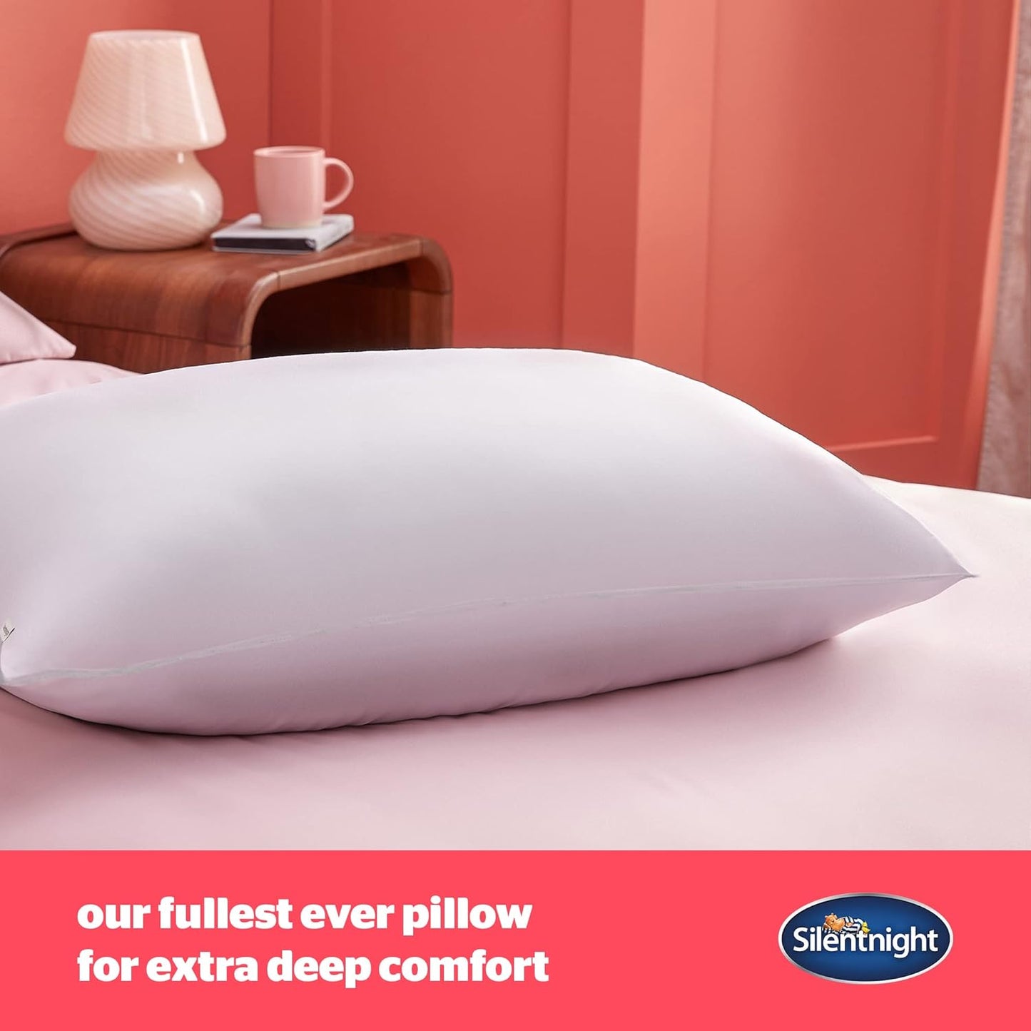 Silentnight The Big One Pillow - Extra Comfy Medium Support Thick Pillow Like Two Pillows - Ideal for Back and Side Sleepers - Hypoallergenic and Machine Washable – Pack of 1, White