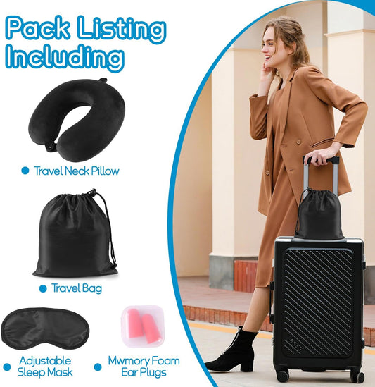 Memory Foam Travel Neck Pillow – Comfortable Head & Neck Support