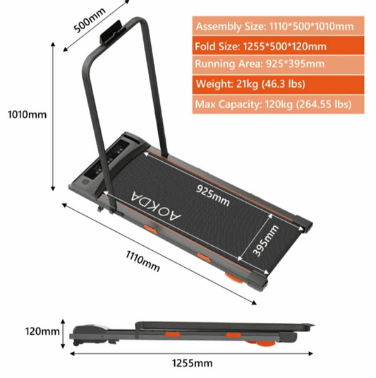 AOKDA AO-E1 Foldable Portable Walking Pad Treadmill with Remote Control