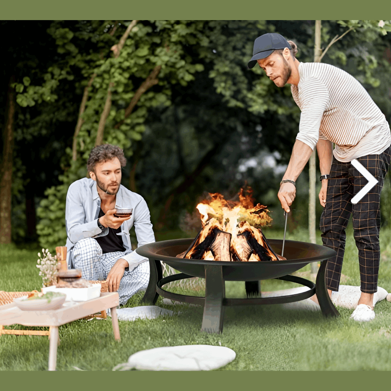 Garden Fire Pit BBQ Grill – 30” Round Fire Bowl (CG60)