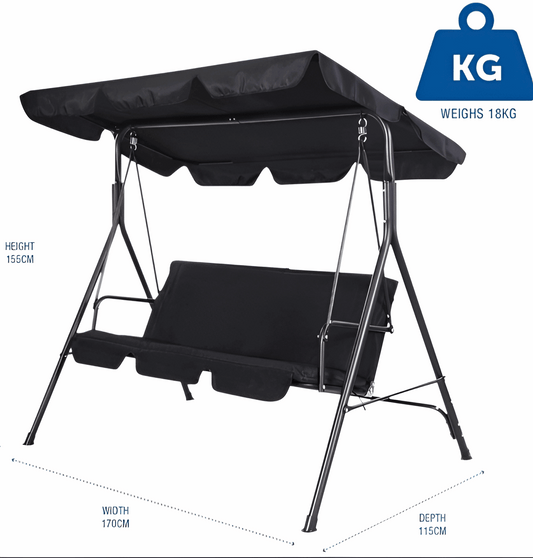 Garden Swing Hammock 3 Seater with Canopy – M320J