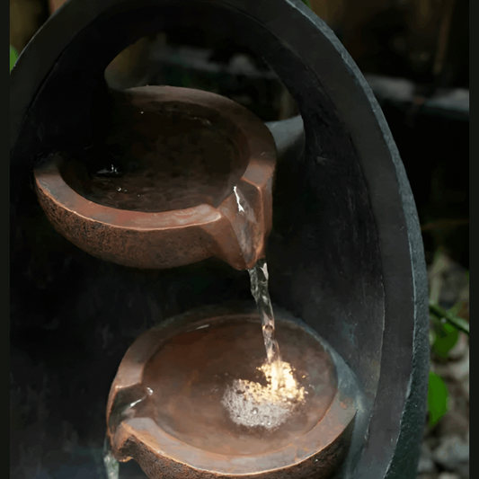 Garden Water Feature Fountain | Egg Shaped | Electric with LED FI0317