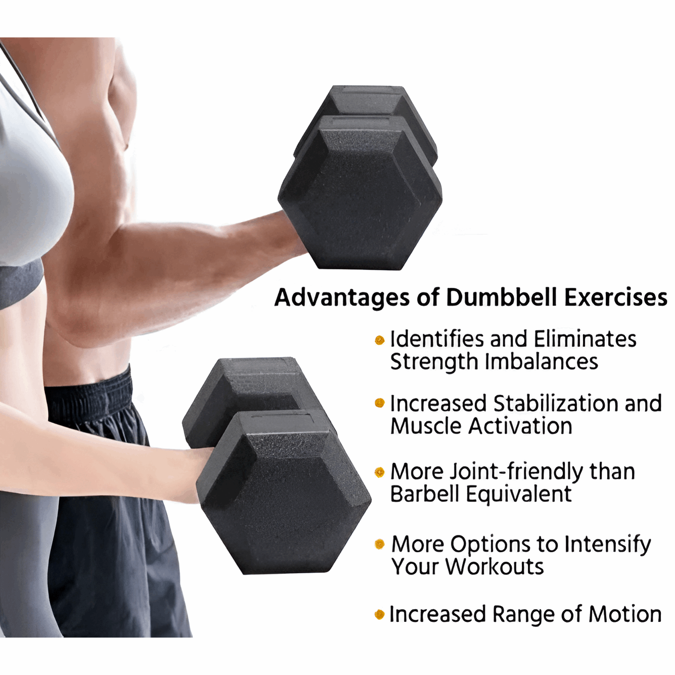Hexagonal 5kg Dumbbell Pair – Total 10kg