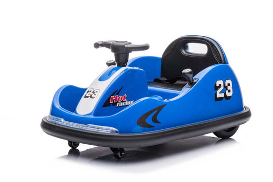 Kids 12V Electric 360° Drift Bumper Cars with Lights - Blue