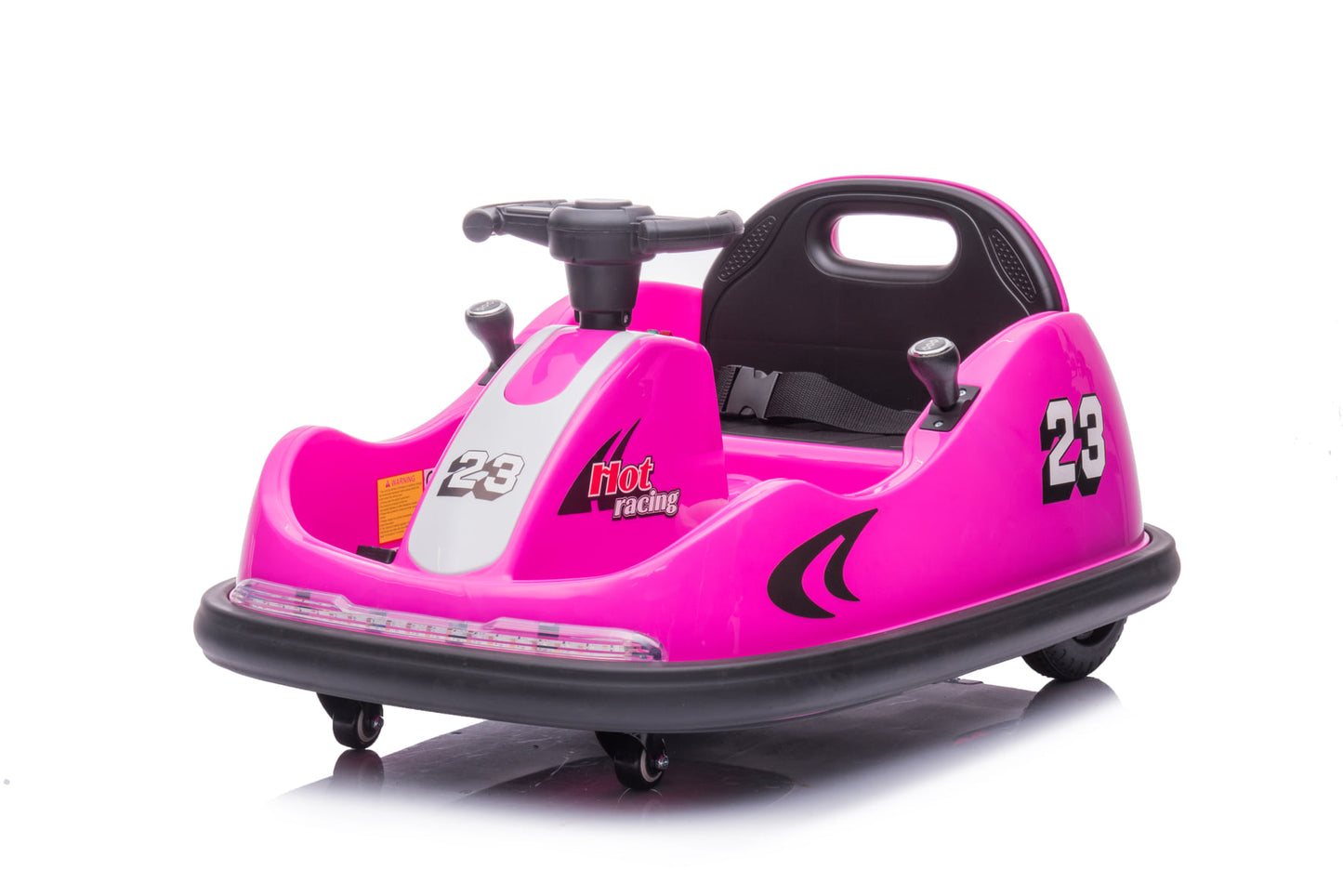 Kids 12V Electric 360° Drift Bumper Cars with Lights - Pink