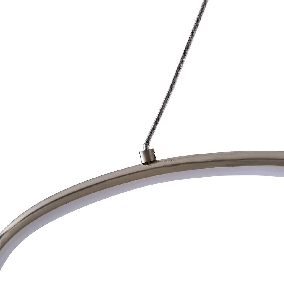 Inlight Leda Spiral Satin Nickel effect LED Pendant ceiling light, (Dia)700mm