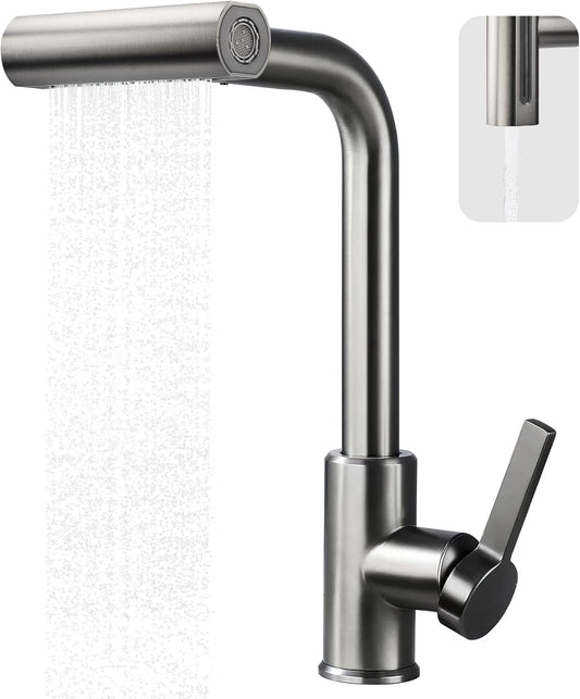 Kitchen Mixer Tap with Extendable Spray Head, 4-Mode Flow, Aerator & Filter – UK Standard (G1/2)