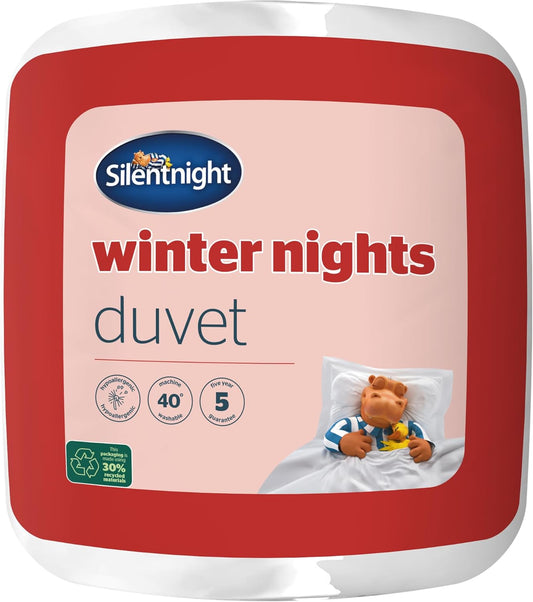 Silentnight Winter Nights Single Duvet – Soft Warm Cosy Thick Heavyweight Winter Quilt Duvet for Cold Nights Comfortable Hypoallergenic and Machine Washable – 125x200cm