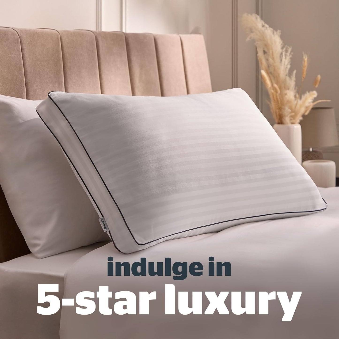 Silentnight Luxury Hotel Collection Box Support Pillow - Hotel Quality Back and Side Sleeper Pillow with Box Wall Design for Extra Head, Neck and Shoulder Support - Pack of 1