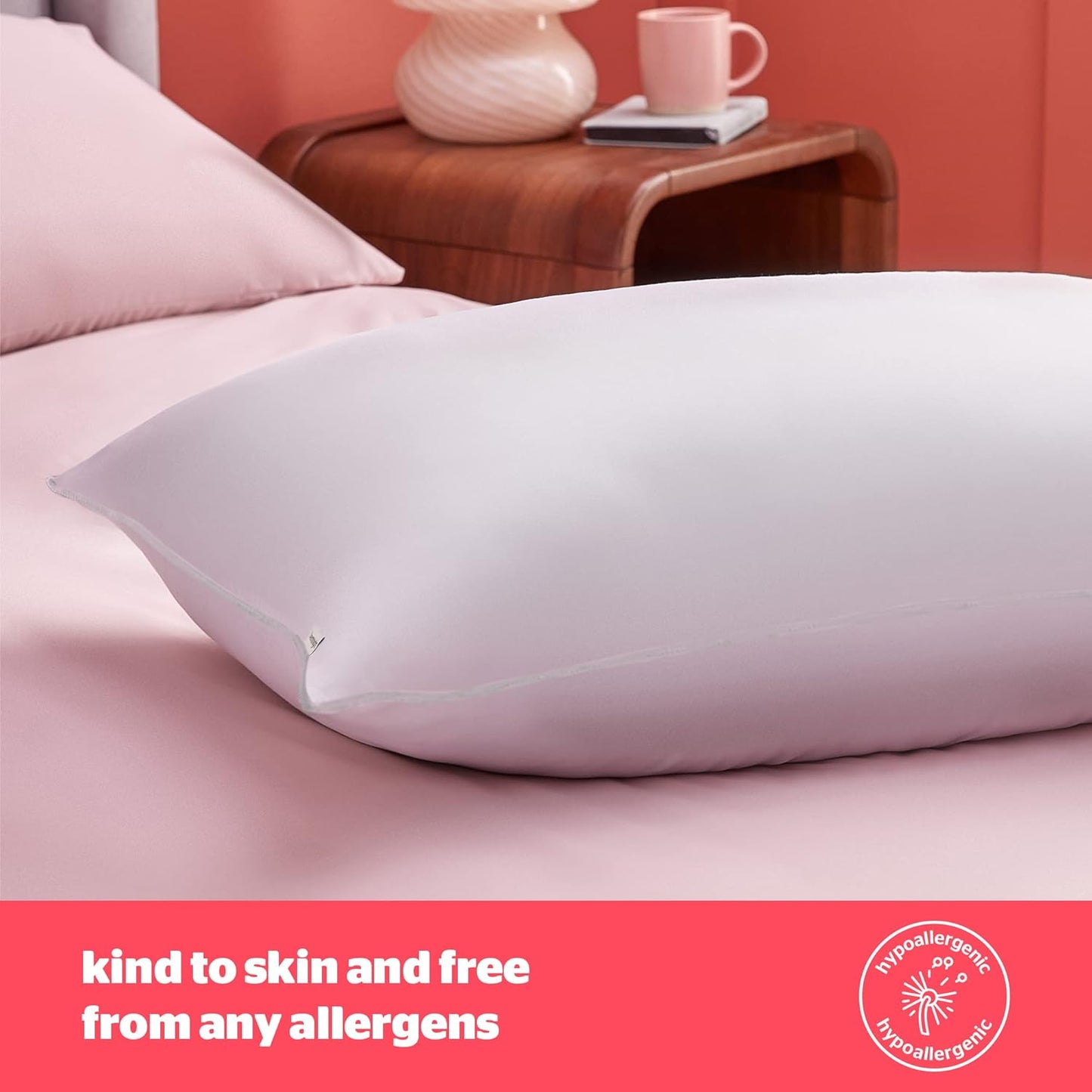 Silentnight The Big One Pillow - Extra Comfy Medium Support Thick Pillow Like Two Pillows - Ideal for Back and Side Sleepers - Hypoallergenic and Machine Washable – Pack of 1, White