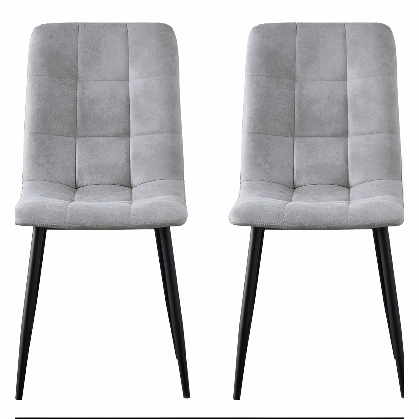 Light Grey Velvet Dining Chairs – Set of 4