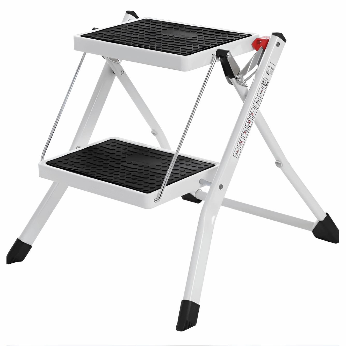 Heavy-Duty 2-Step Folding Step Ladder with Non-Slip Tread