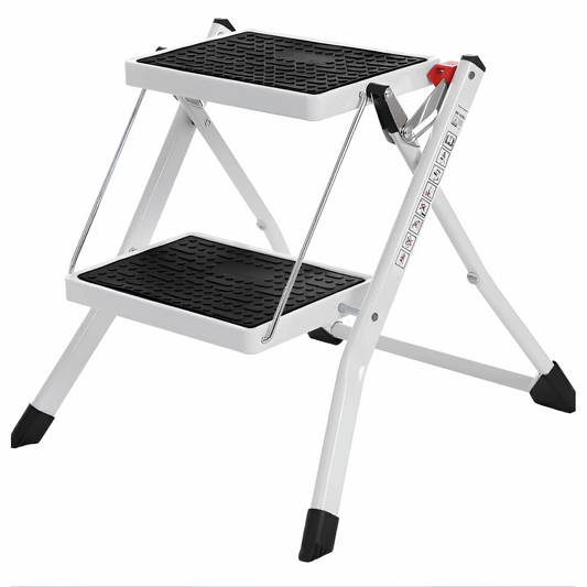 Heavy-Duty 2-Step Folding Step Ladder with Non-Slip Tread