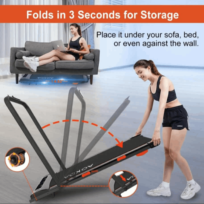 AOKDA AO-E1 Foldable Portable Walking Pad Treadmill with Remote Control