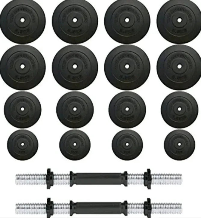 30kg Adjustable Dumbbell Set with Bar & Spinlock Collars
