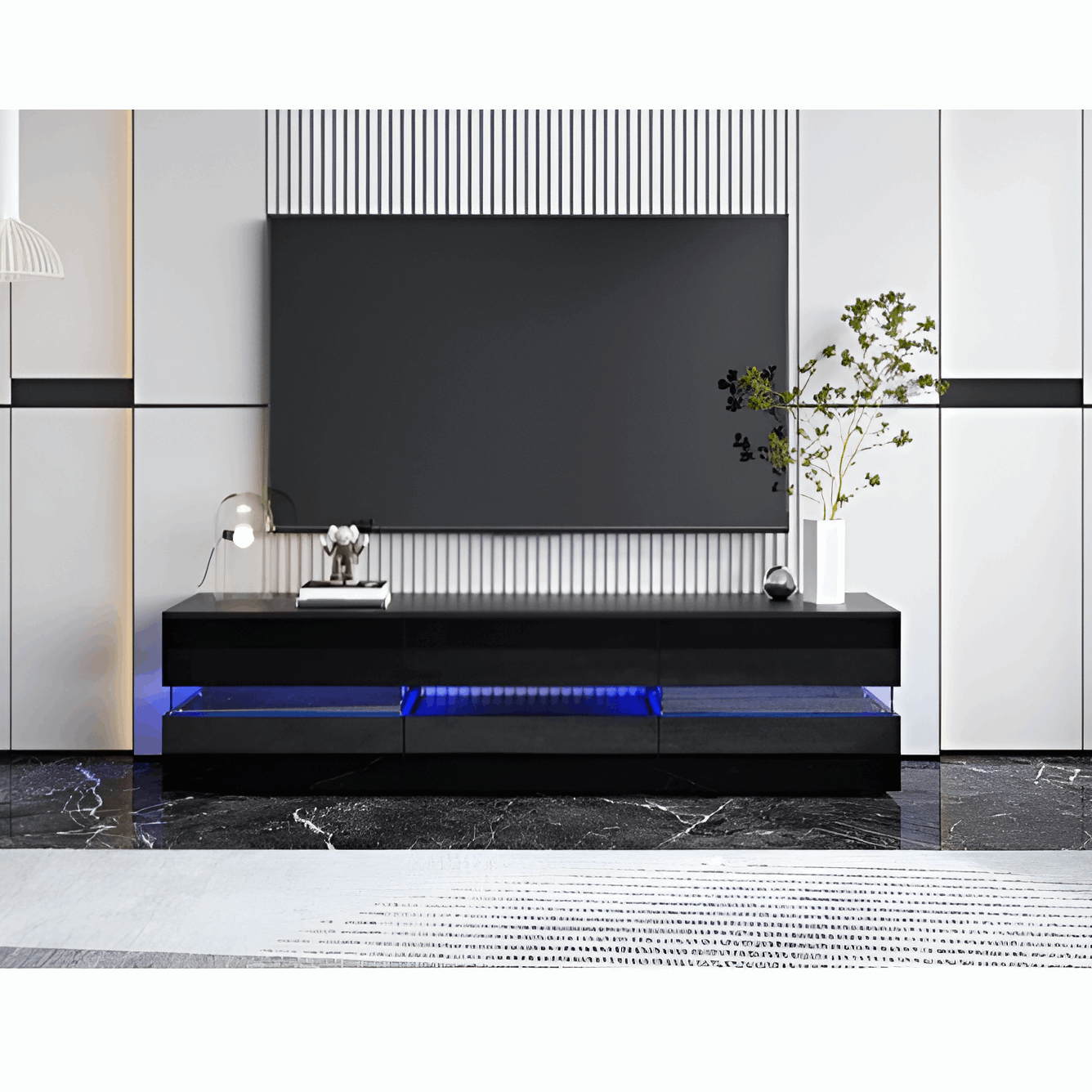 Accent Black Gloss 180cm LED TV Stand Fits TVs up to 70” 08020012