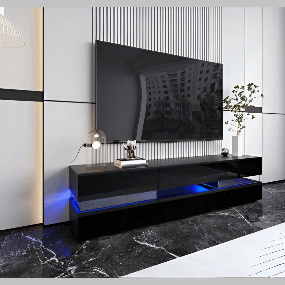 Accent Black Gloss 180cm LED TV Stand Fits TVs up to 70” 08020012