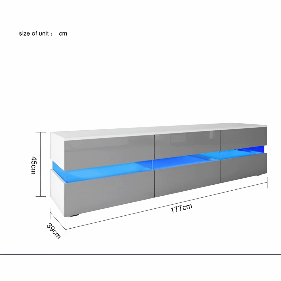 Accent Black Gloss 180cm LED TV Stand Fits TVs up to 70” 08020012