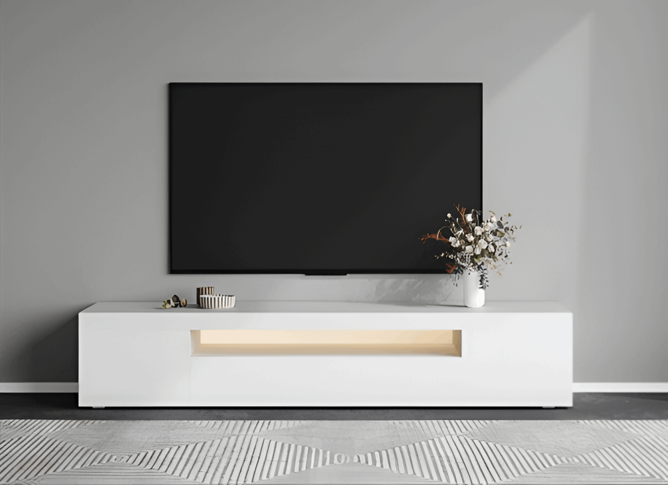 White Gloss LED TV Stand & Media Unit Fits TVs Up to 85” 08020022J