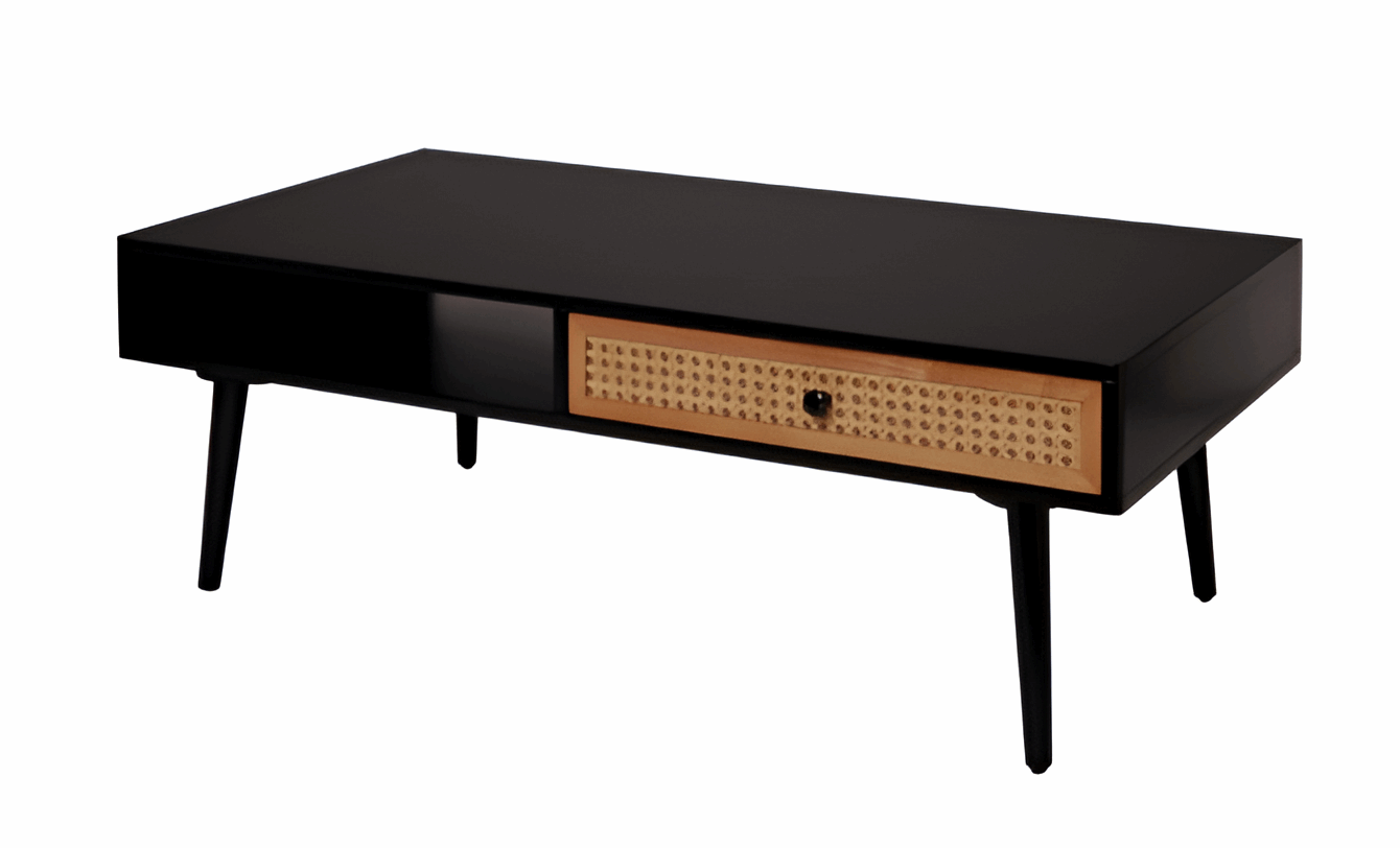 Leona Black Rattan Effect Coffee Table