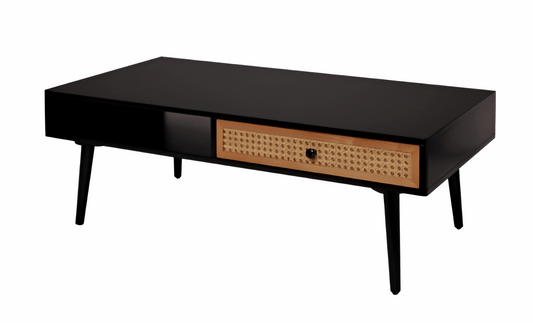 Leona Black Rattan Effect Coffee Table