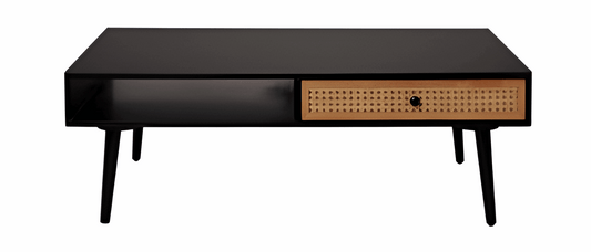 Leona Black Rattan Effect Coffee Table