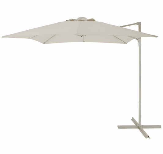 Garden Parasol Beige 2.5m Cantilever Umbrella with Crank Lift