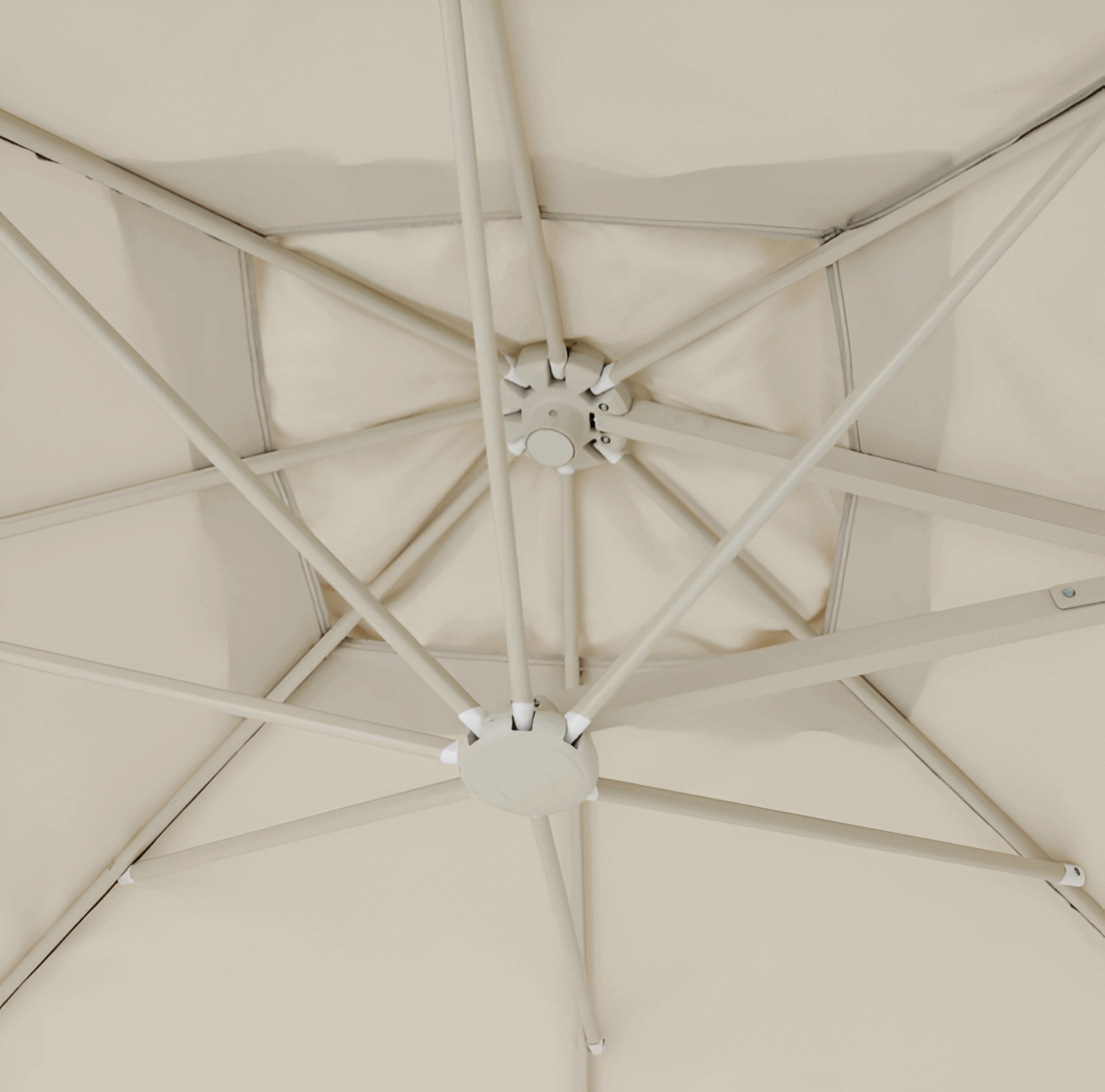 Garden Parasol Beige 2.5m Cantilever Umbrella with Crank Lift