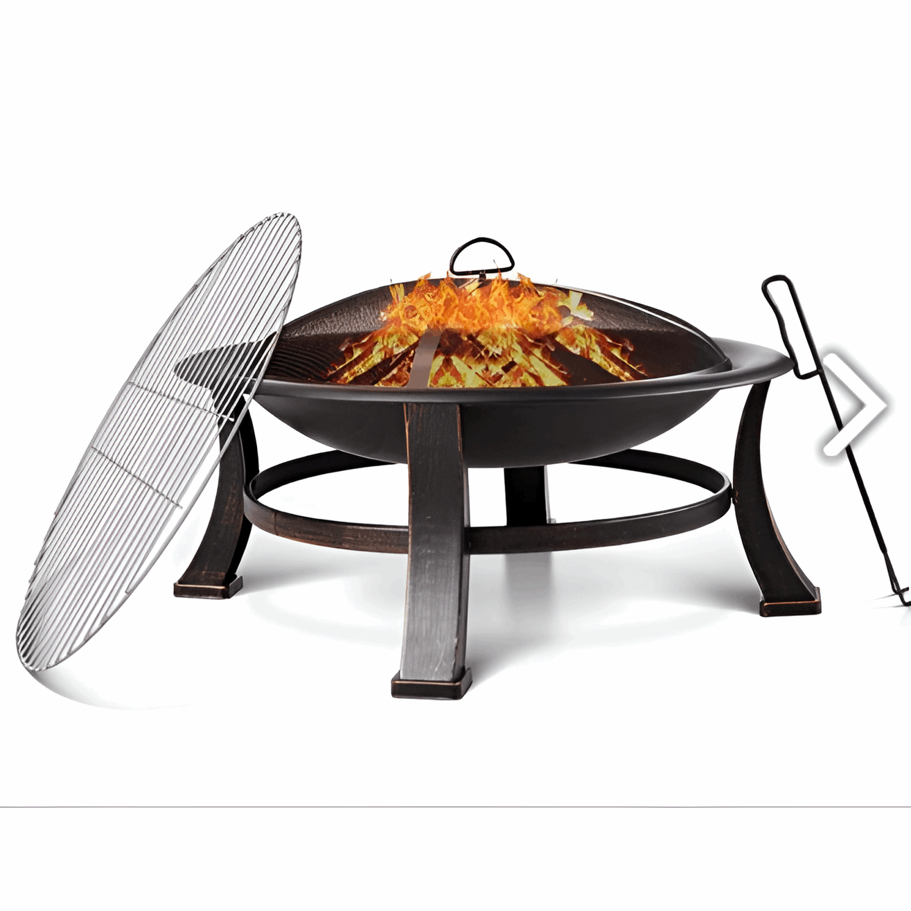Garden Fire Pit BBQ Grill – 30” Round Fire Bowl (CG60)