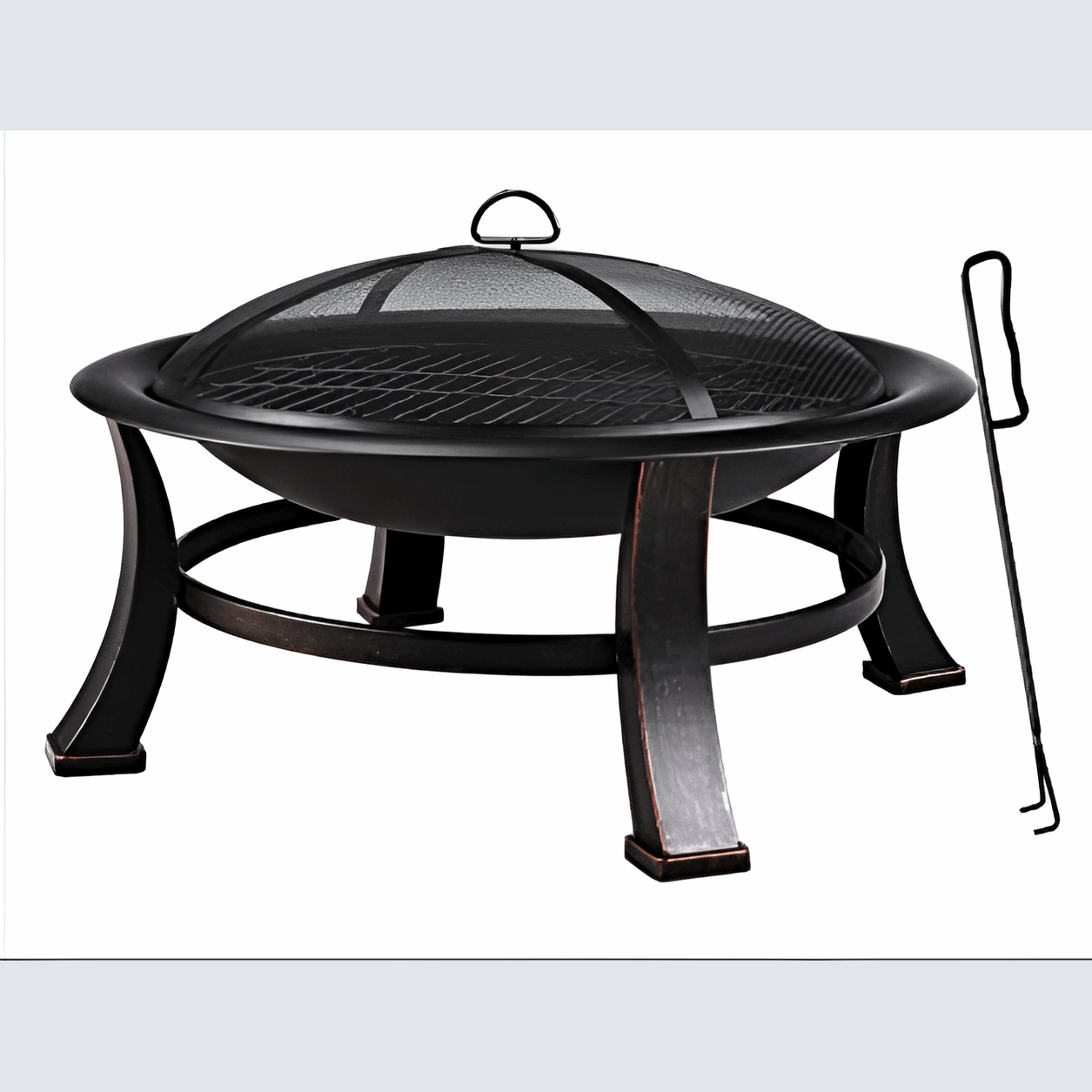 Garden Fire Pit BBQ Grill – 30” Round Fire Bowl (CG60)