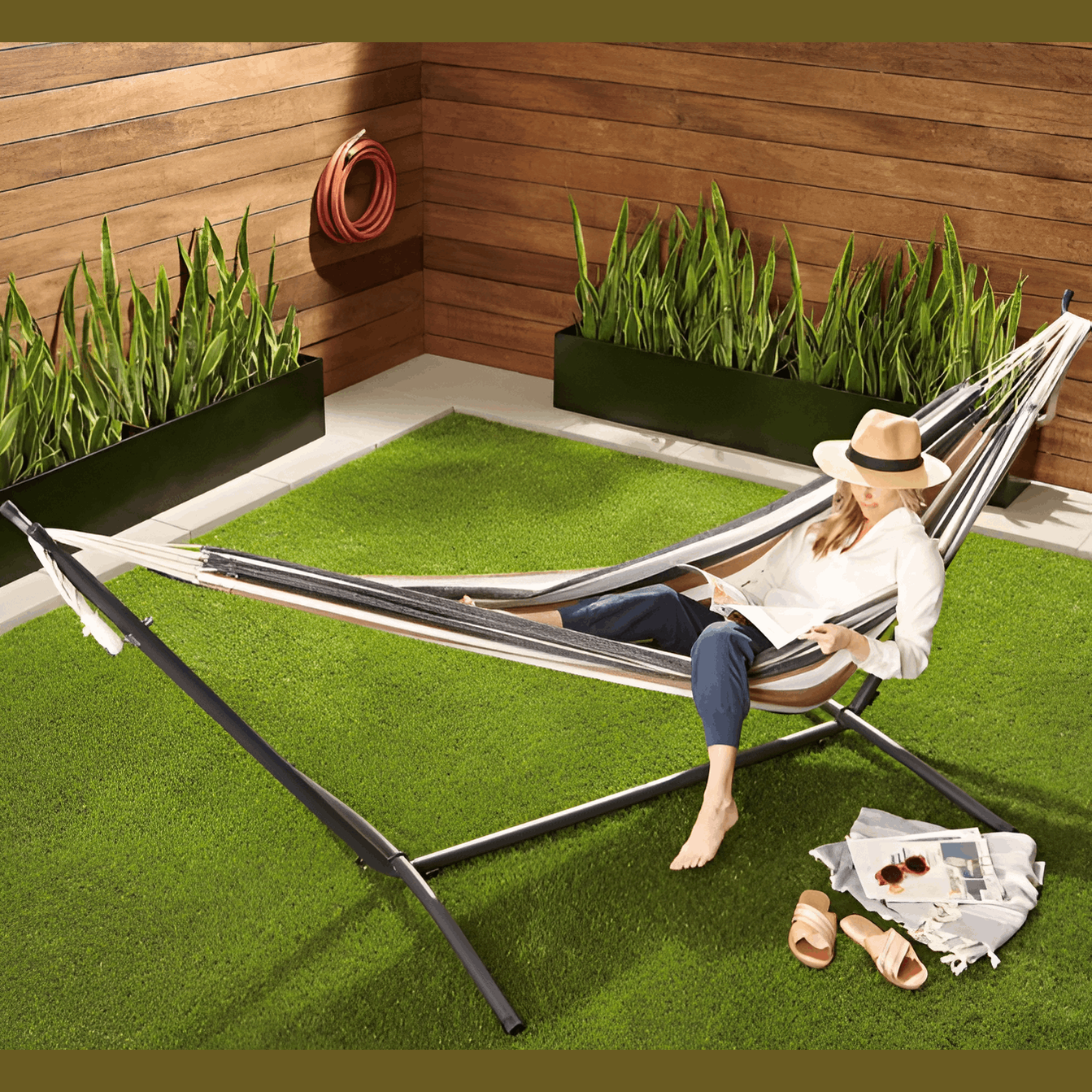 Garden Hammock Double Freestanding – Multicolour
