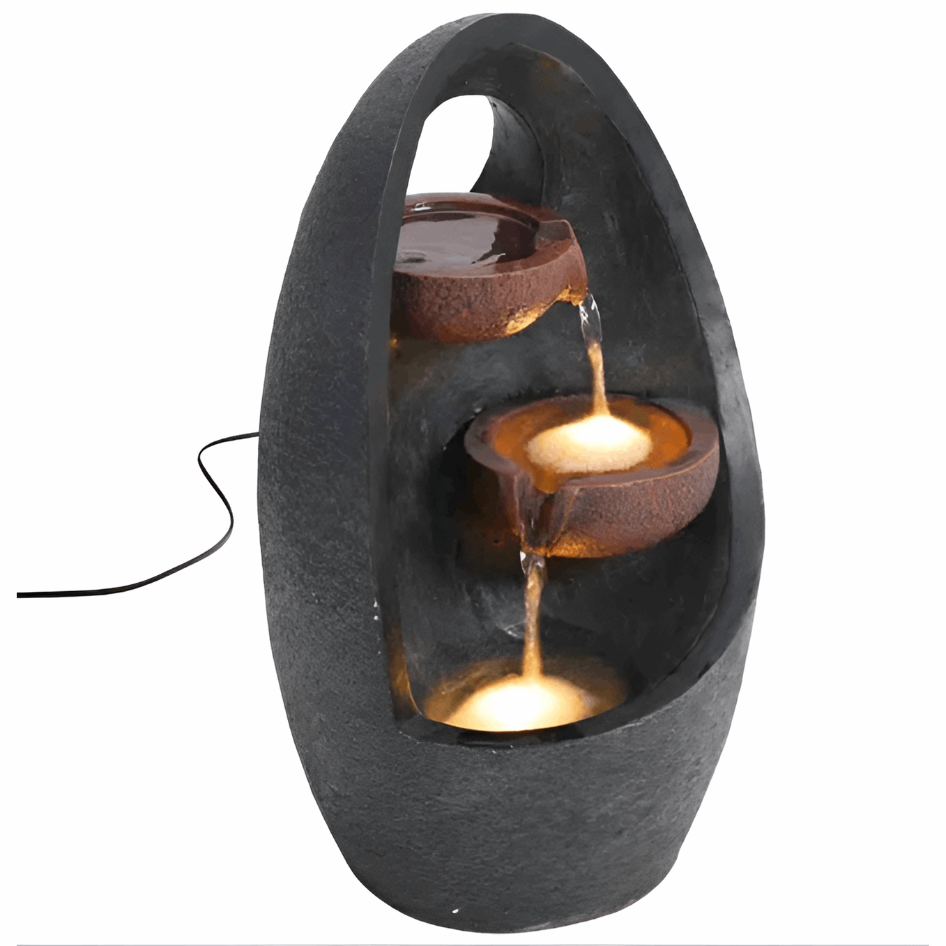 Garden Water Feature Fountain | Egg Shaped | Electric with LED FI0317