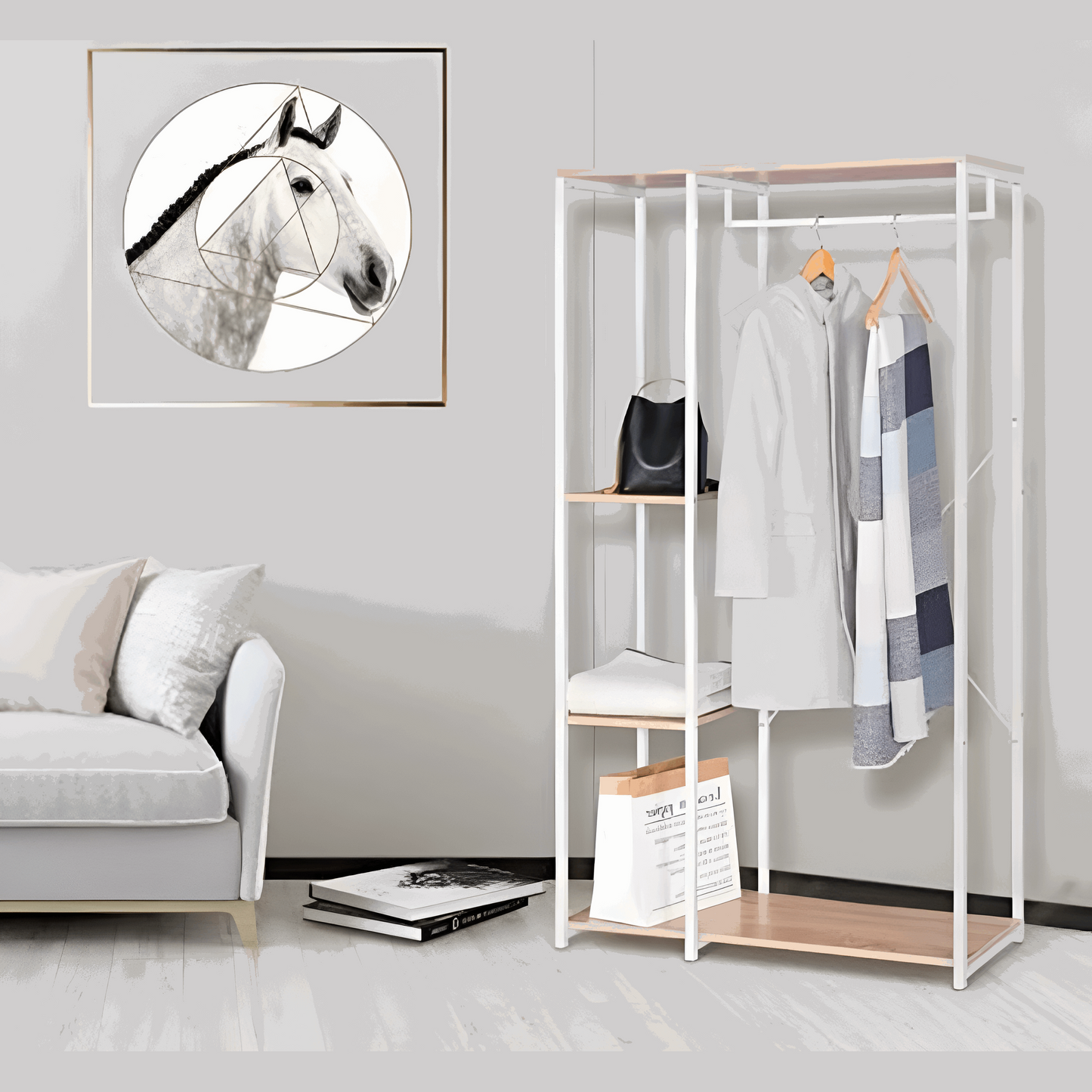 Coat & Shoe Rack Open Storage Unit | SR0047