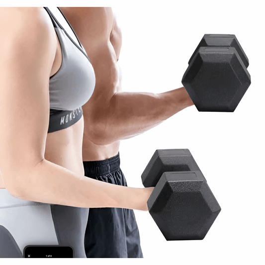 Hex Dumbbells 2 x 7.5kg (Pair) – Solid Rubber Coated Hand Weights
