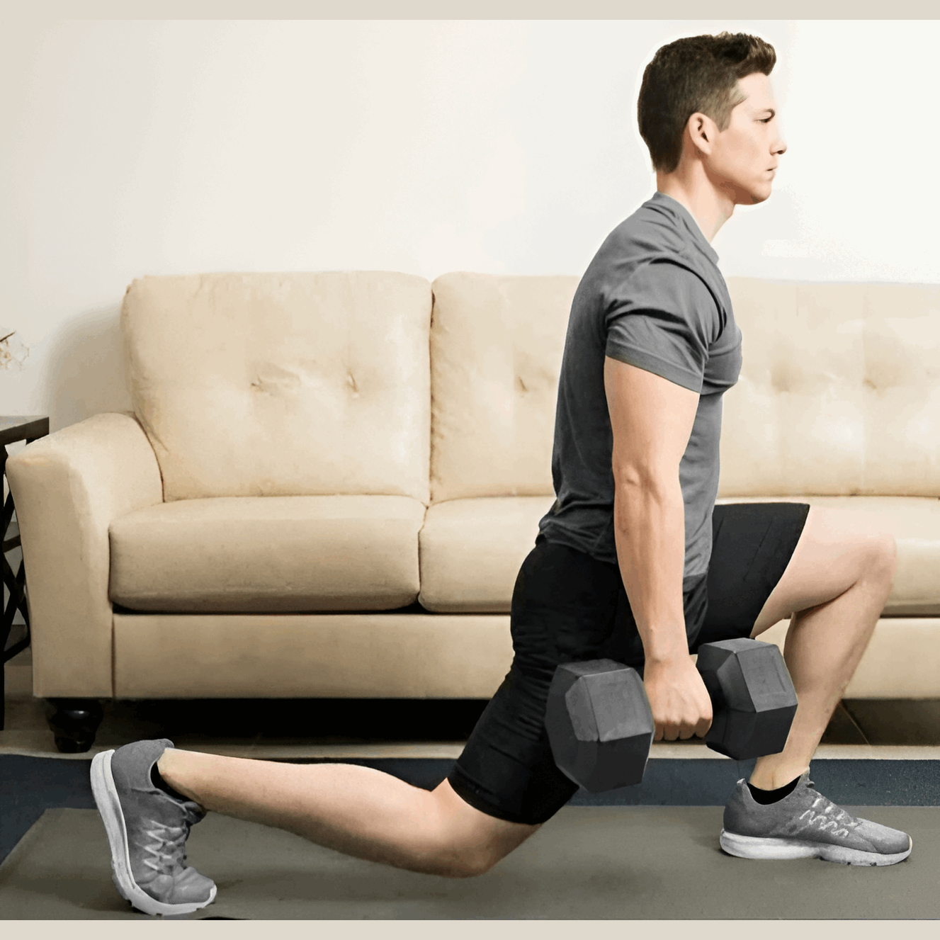 Hexagonal 5kg Dumbbell Pair – Total 10kg