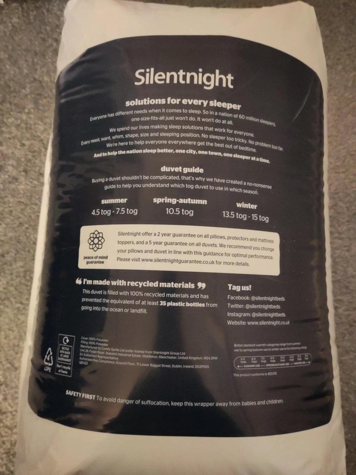 Silentnight Duvet Easy Care 10.5 Tog Double